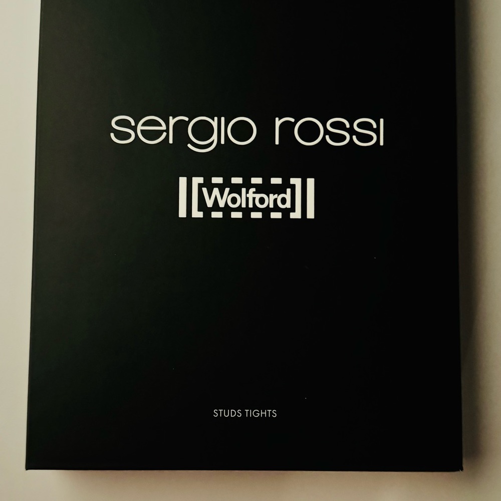 ❤️ WOLFORD $515 SERGIO ROSSI STUDS EMBELLISHED TIGHTS BLACK MEDIUM SPECIAL EVENT - Picture 6 of 11